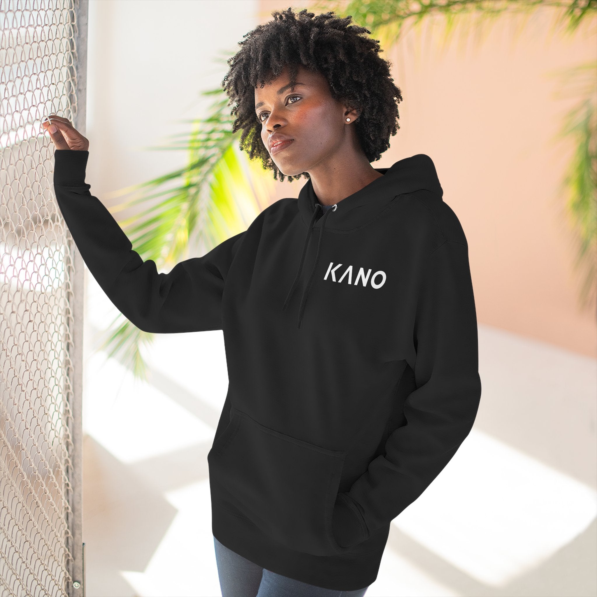 KANO Minimal Logo Hoodie — Black Fleece Pullover