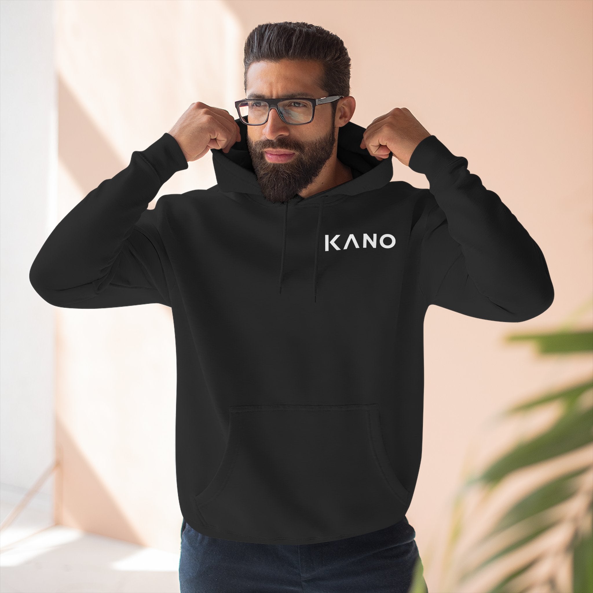 KANO Minimal Logo Hoodie — Black Fleece Pullover