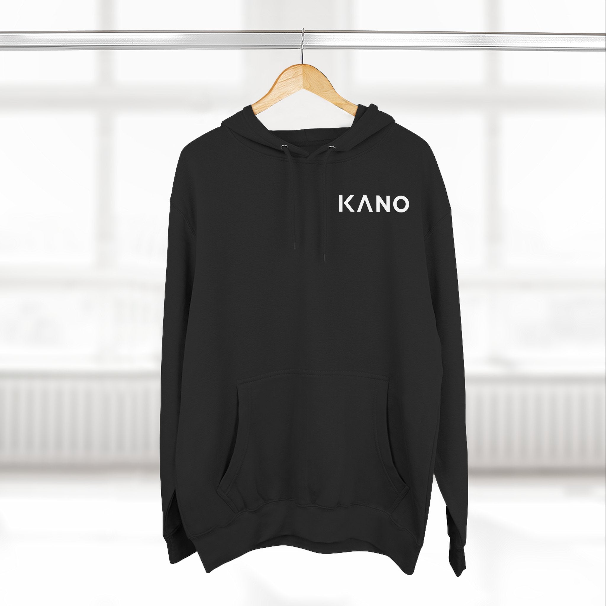 KANO Minimal Logo Hoodie — Black Fleece Pullover