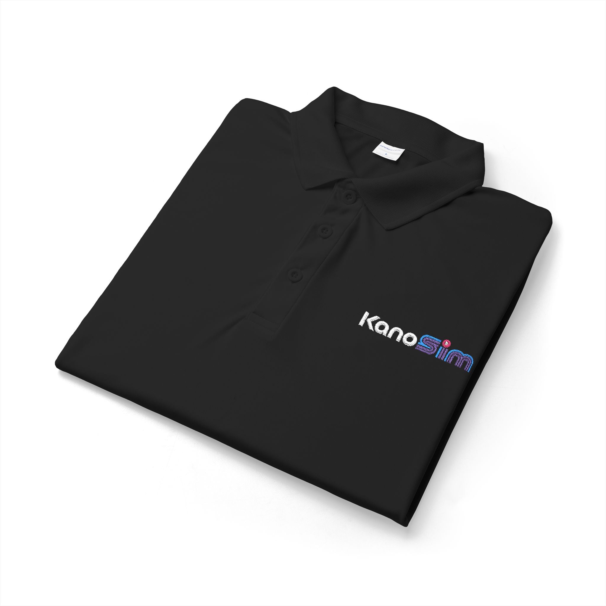 Performance Polo — 'Note8m' Embroidered White Golf Shirt