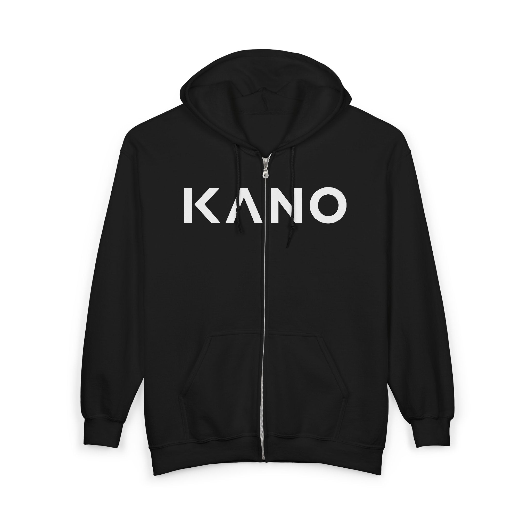 Kano Logo Zip Hoodie — Retro Neon Gamer Full-Zip Sweatshirt