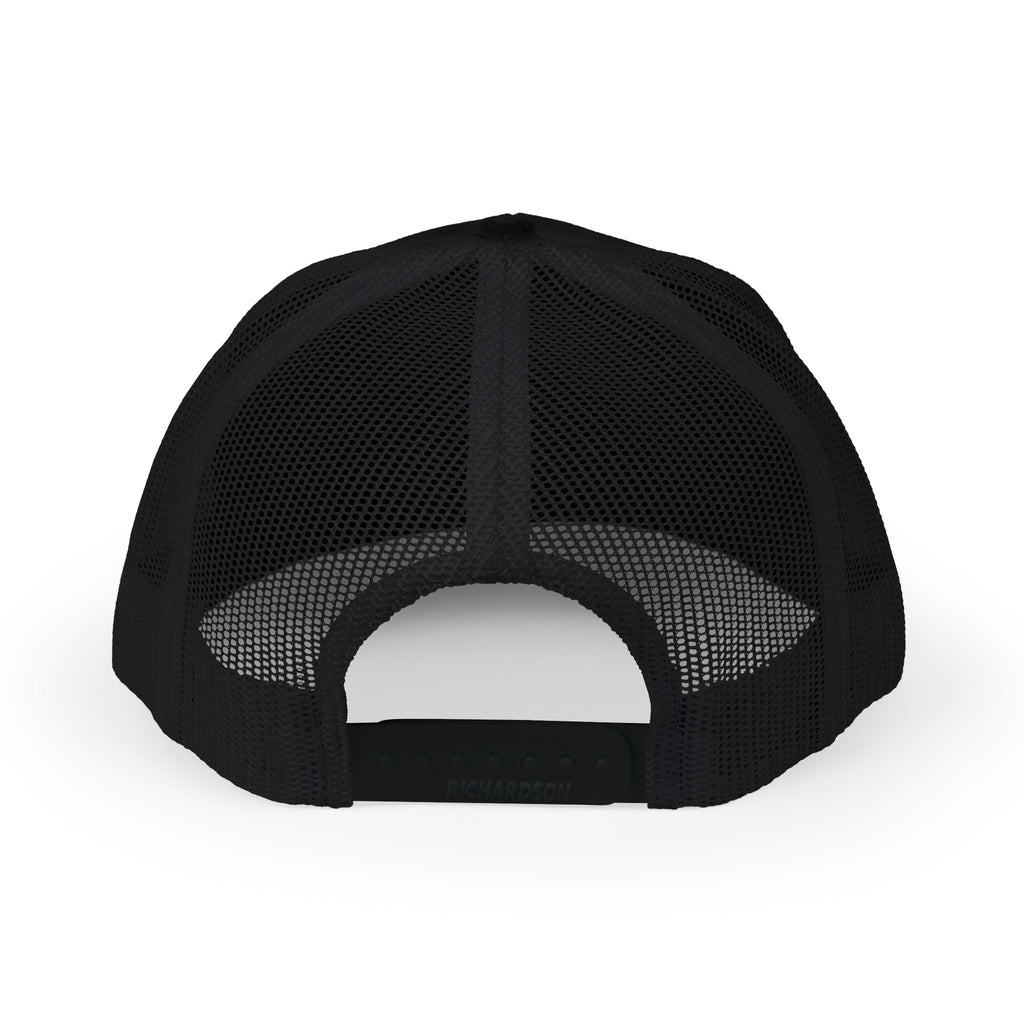 KANO Embroidered Trucker Cap — Black & White Snapback Mesh Hat