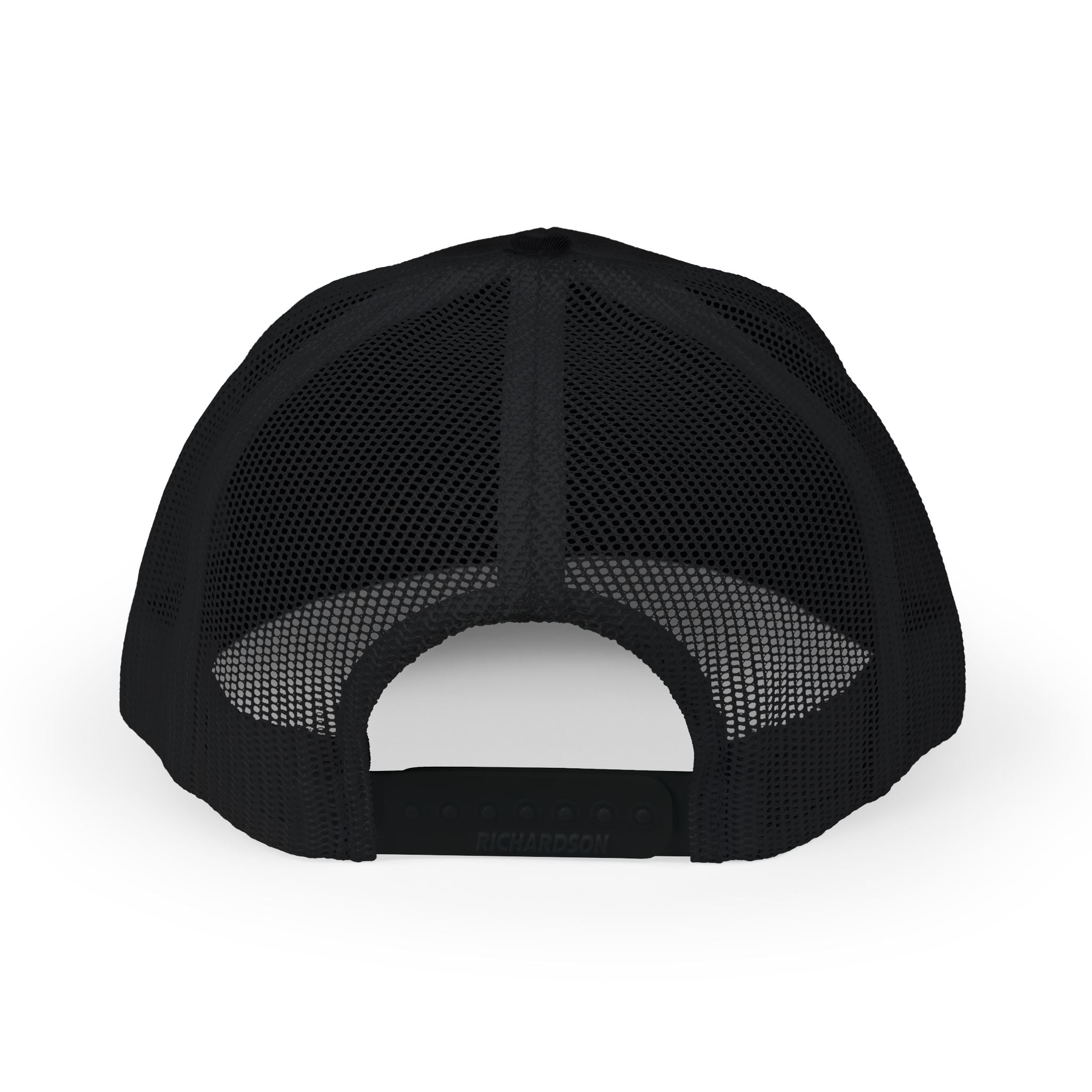 KANO Embroidered Trucker Cap — Black & White Snapback Mesh Hat